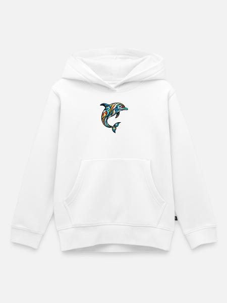 Delfin - Kinder Premium Organic Hoodie - Weiß