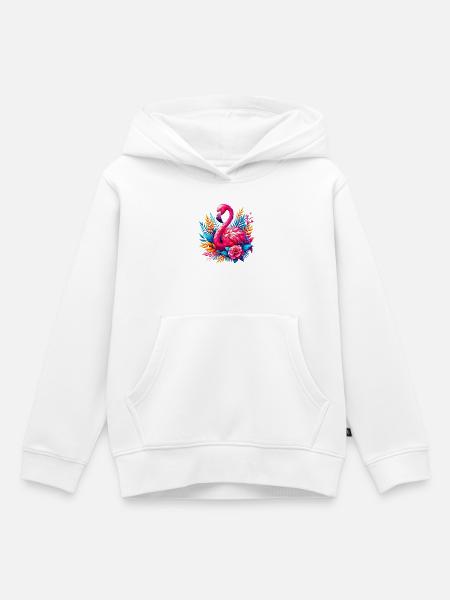 Flamingo - Kinder Premium Organic Hoodie - Weiß