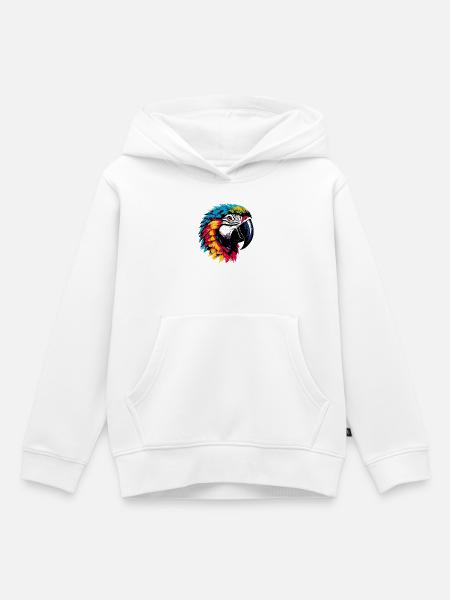Papagei - Kinder Premium Organic Hoodie - Weiß