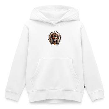 American Indian American - Kids Premium Organic Hoodie - white - Front - AI Model Kid Female (0cm)