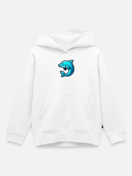 Delfin - Kinder Premium Organic Hoodie - Weiß