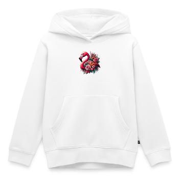 Flamant - Sweat Premium à capuche enfant bio - blanc - Devant - AI Model Kid Female (0cm)