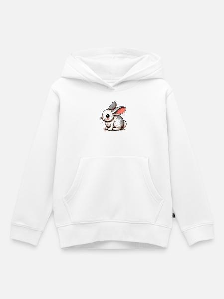 Kaninchen - Kinder Premium Organic Hoodie - Weiß