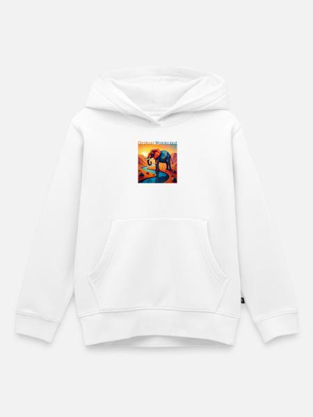 Geometrisches Elefanten-Wunderland - Kinder Premium Organic Hoodie - Weiß