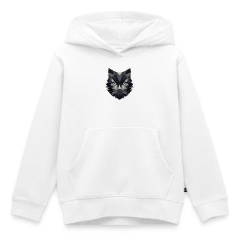 Élégance mystique : Chat noir à facettes - Sweat Premium à capuche enfant bio - blanc - Devant - AI Model Kid Female (0cm)