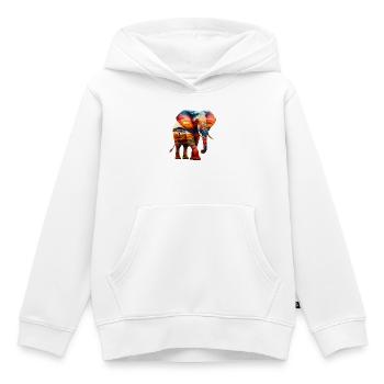 Éléphant - Sweat Premium à capuche enfant bio - blanc - Devant - AI Model Kid Female (0cm)