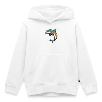 Delfin - Kinder Premium Organic Hoodie - Weiß - Vorne - AI Model Kid Female (0cm)