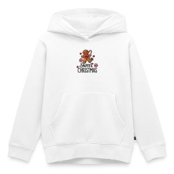 Joyeux bonhomme en pain d’épice avec canne à sucre - Sweat Premium à capuche enfant bio - blanc - Devant - AI Model Kid Female (0cm)