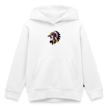 Amerikanischer Indianer Adler Amerikanische Rothaut - Kinder Premium Organic Hoodie - Weiß - Vorne - AI Model Kid Female (0cm)