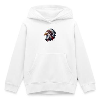 Amerikanischer Indianer Adler Amerikanische Rothaut - Kinder Premium Organic Hoodie - Weiß - Vorne - AI Model Kid Female (0cm)