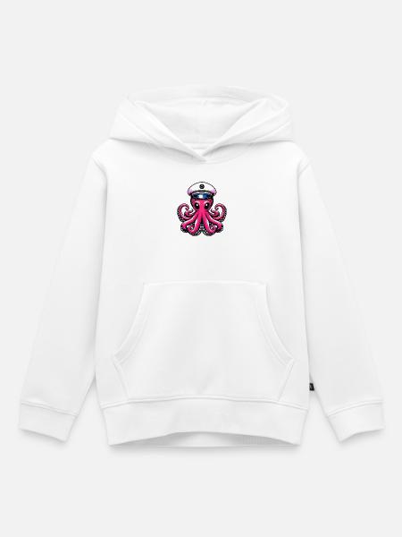 Krake - Kinder Premium Organic Hoodie - Weiß