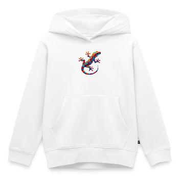 Gecko - Sweat Premium à capuche enfant bio - blanc - Devant - AI Model Kid Female (0cm)