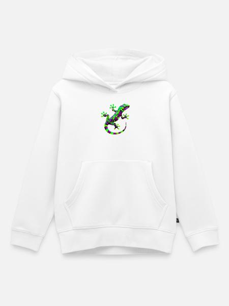 Gecko - Kinder Premium Organic Hoodie - Weiß