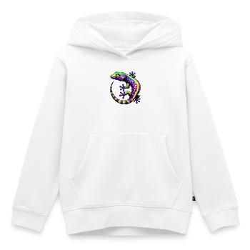 Gecko - Sweat Premium à capuche enfant bio - blanc - Devant - AI Model Kid Female (0cm)