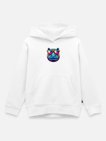 Nilpferd - Kinder Premium Organic Hoodie - Weiß