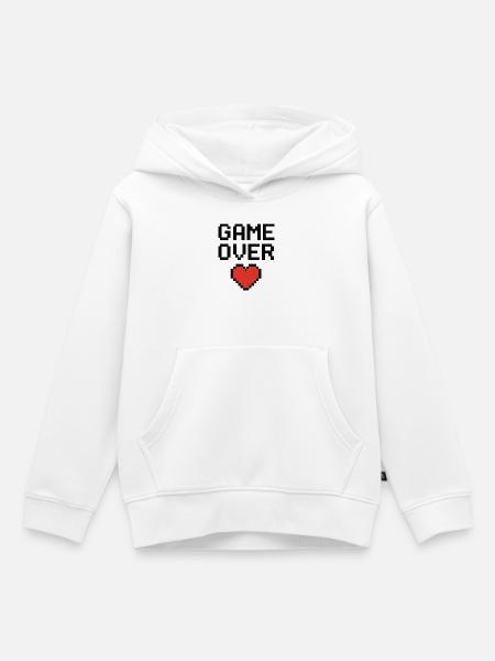 Pixel Heart Game Lover Design - Kinder Premium Organic Hoodie - Weiß