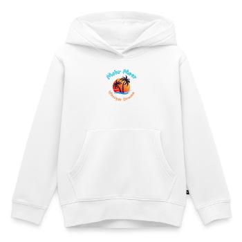 Tropischer Sonnenuntergang mit Palmen - Kinder Premium Organic Hoodie - Weiß - Vorne - AI Model Kid Female (0cm)