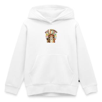 Restez groovy - Sweat Premium à capuche enfant bio - blanc - Devant - AI Model Kid Female (0cm)