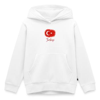 Türkei Fahne - Kinder Premium Organic Hoodie - Weiß - Vorne - AI Model Kid Female (0cm)