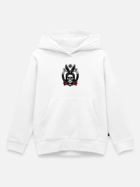 skull and crow - Kinder Premium Organic Hoodie - Weiß