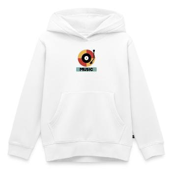 Retro Plattenspieler Musik Kunst - Kinder Premium Organic Hoodie - Weiß - Vorne - AI Model Kid Female (0cm)