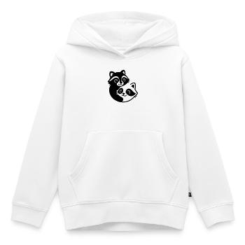 Ying Yang Blaireau Couple - Sweat Premium à capuche enfant bio - blanc - Devant - AI Model Kid Female (0cm)