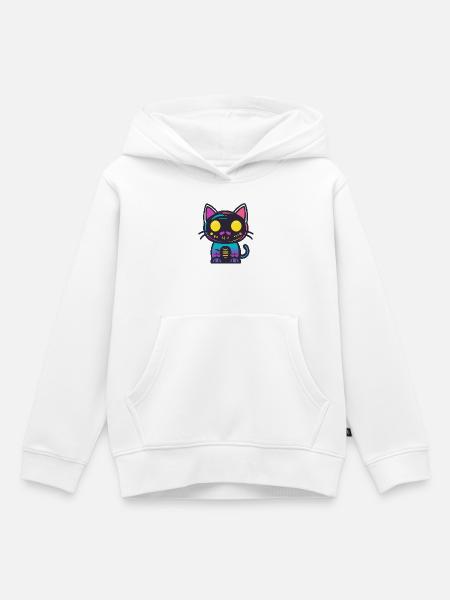 Kater Halloween Katze - Kinder Premium Organic Hoodie - Weiß
