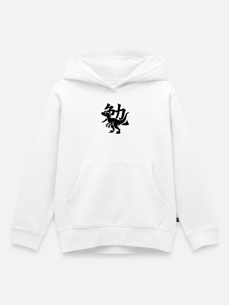 Raptor Kanji Ben - Kinder Premium Organic Hoodie - Weiß