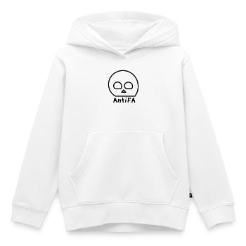 Antifa - Sweat Premium à capuche enfant bio - blanc - Devant - AI Model Kid Female (0cm)