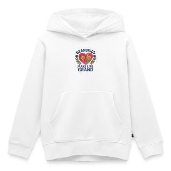 Les petits-enfants rendent la vie grandiose - Sweat Premium à capuche enfant bio - blanc - Devant - AI Model Kid Female (0cm)
