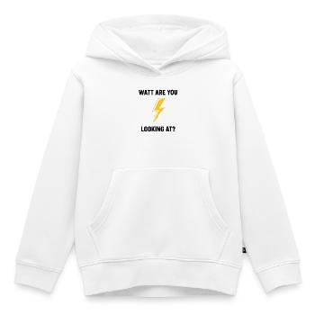 Watt Regardez-vous la conception du boulon - Sweat Premium à capuche enfant bio - blanc - Devant - AI Model Kid Female (0cm)