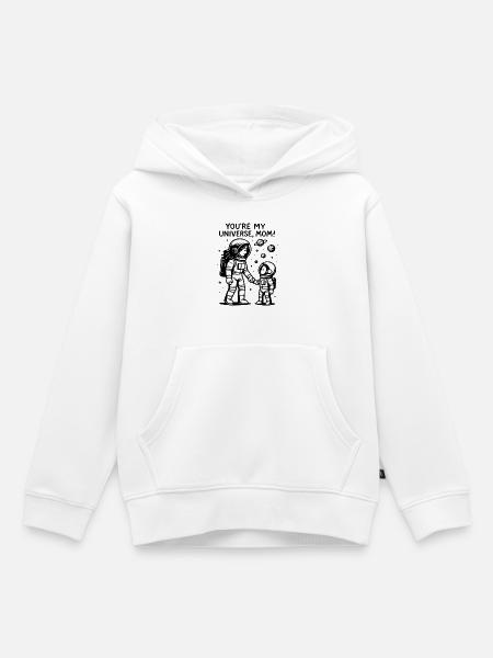 Kosmische Hand in Hand - Kinder Premium Organic Hoodie - Weiß