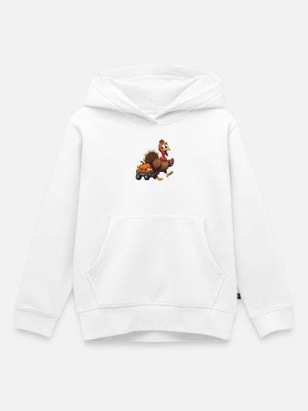 Thanksgiving Lustiger Thanksgiving Truthahn - Kinder Premium Organic Hoodie - Weiß