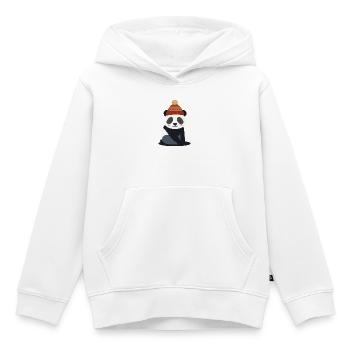 Cute panda with winter hat – winter motif - Kids Premium Organic Hoodie - white - Front - AI Model Kid Female (0cm)