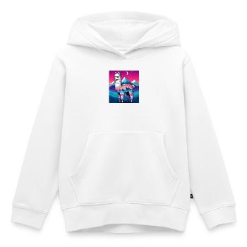 Alpaka - Kinder Premium Organic Hoodie - Weiß - Vorne - AI Model Kid Female (0cm)