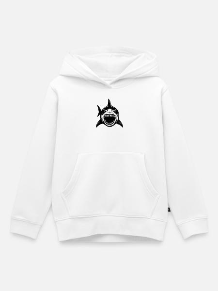 Weißer Hai Shark Attack Angriff - Kinder Premium Organic Hoodie - Weiß