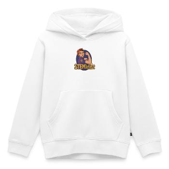 Rosie Power, STEMiniste, - Sweat Premium à capuche enfant bio - blanc - Devant - AI Model Kid Female (0cm)