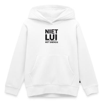 Nicht faul. Einfach selektiv mit der Energie. - Kinder Premium Organic Hoodie - Weiß - Vorne - AI Model Kid Female (0cm)