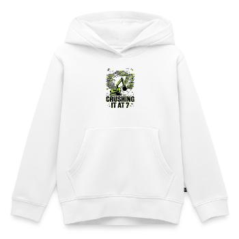 Crushing It At 7 Wrecking Ball - Kids Premium Organic Hoodie - white - Front - AI Model Kid Female (0cm)