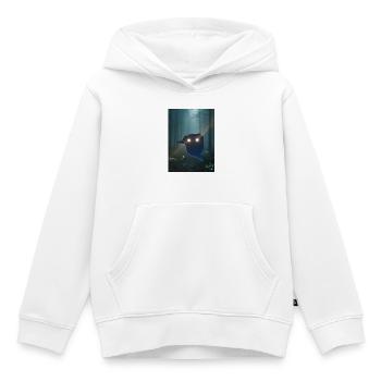 Silhouette d’oiseau de la forêt nocturne s’illumine - Sweat Premium à capuche enfant bio - blanc - Devant - AI Model Kid Female (0cm)