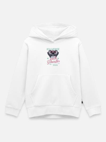 Ich Werde Große Schwester 2026 - Schwangerschaft - Kinder Premium Organic Hoodie - Weiß