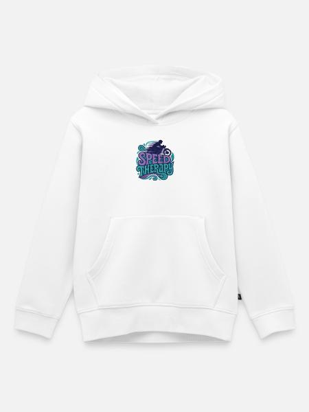 Speed Therapy – Motorrad - Kinder Premium Organic Hoodie - Weiß