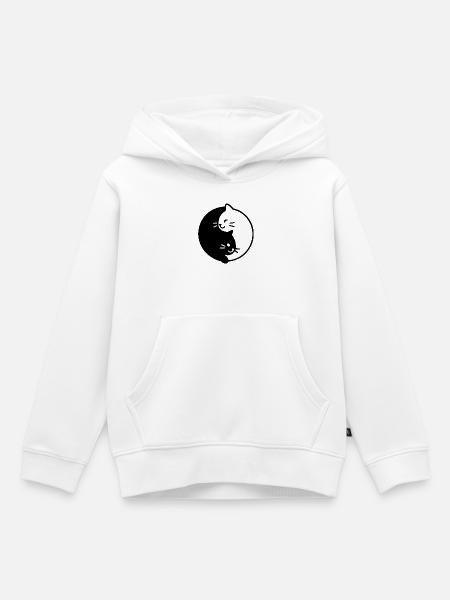 Yin und Yang katzen Duo - Kinder Premium Organic Hoodie - Weiß