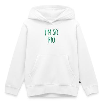 Rio de Janeiro Brésil Brasilien - Sweat Premium à capuche enfant bio - blanc - Devant - AI Model Kid Female (0cm)