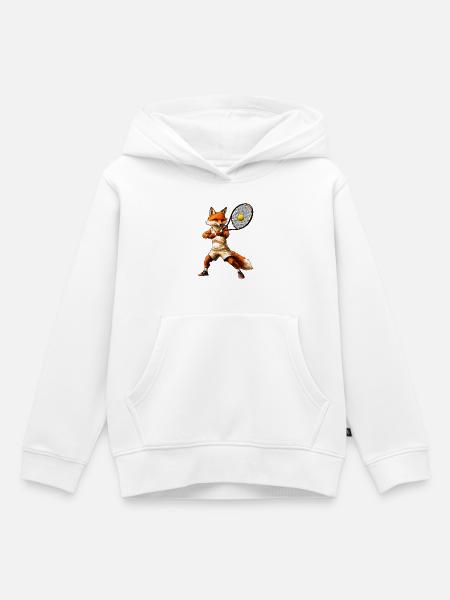 Fuchs Tennisspieler - Kinder Premium Organic Hoodie - Weiß