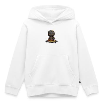 Motif de la figure en pierre de lave lumineuse - Sweat Premium à capuche enfant bio - blanc - Devant - AI Model Kid Female (0cm)