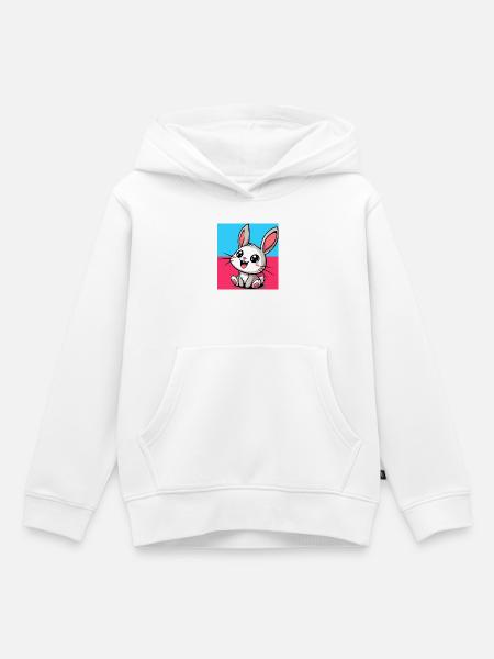 Kaninchen - Kinder Premium Organic Hoodie - Weiß
