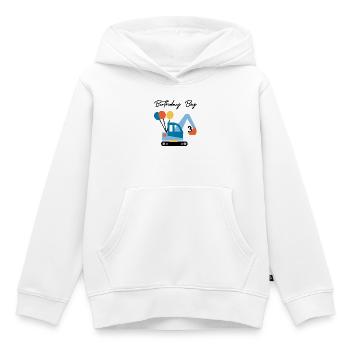 Schwebender Baustellentraum - Kinder Premium Organic Hoodie - Weiß - Vorne - AI Model Kid Female (0cm)