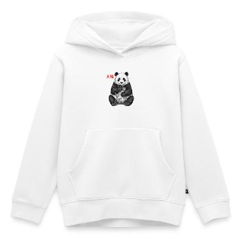 Panda asiatique - Sweat Premium à capuche enfant bio - blanc - Devant - AI Model Kid Female (0cm)