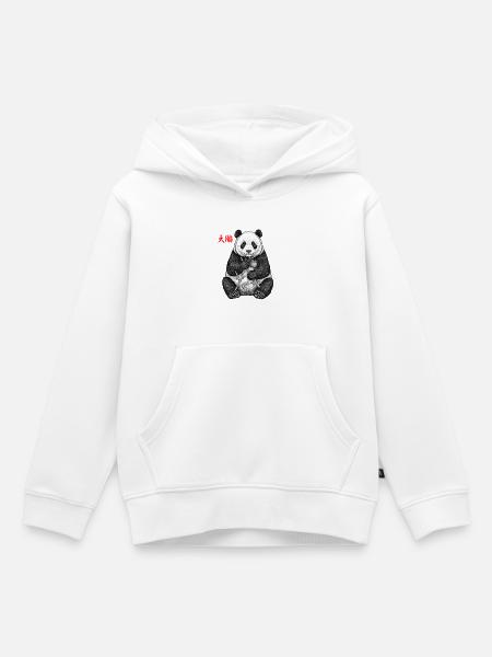 Asiatischer Panda - Kinder Premium Organic Hoodie - Weiß